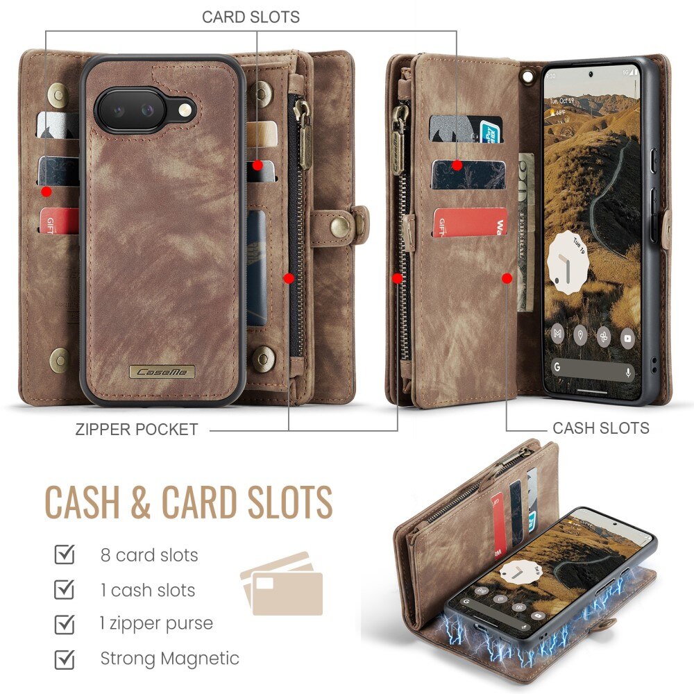 Étui portefeuille multi-cartes Google Pixel 9a, Marron