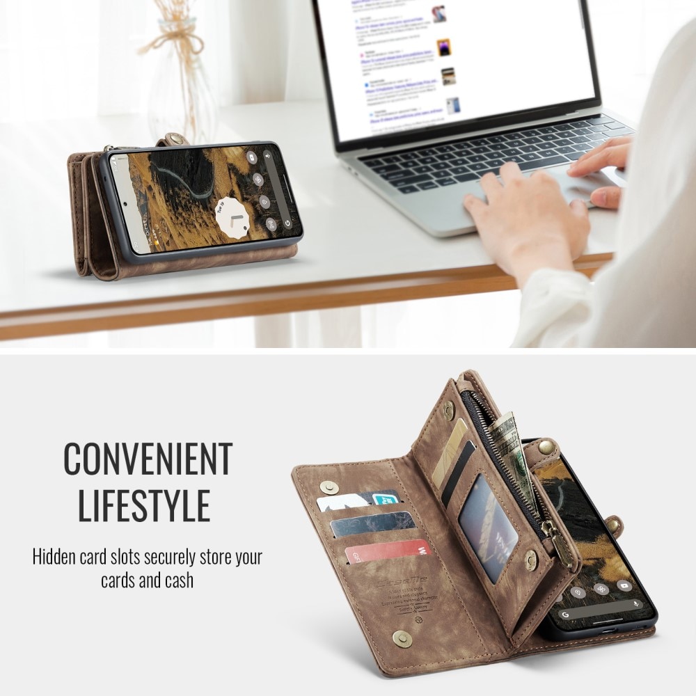 Étui portefeuille multi-cartes Google Pixel 9a, Marron