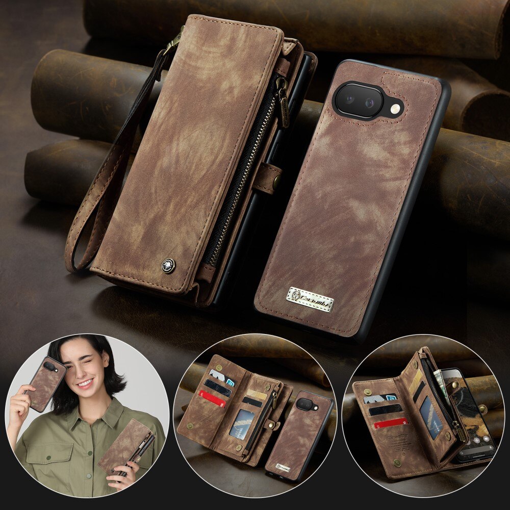 Étui portefeuille multi-cartes Google Pixel 9a, Marron