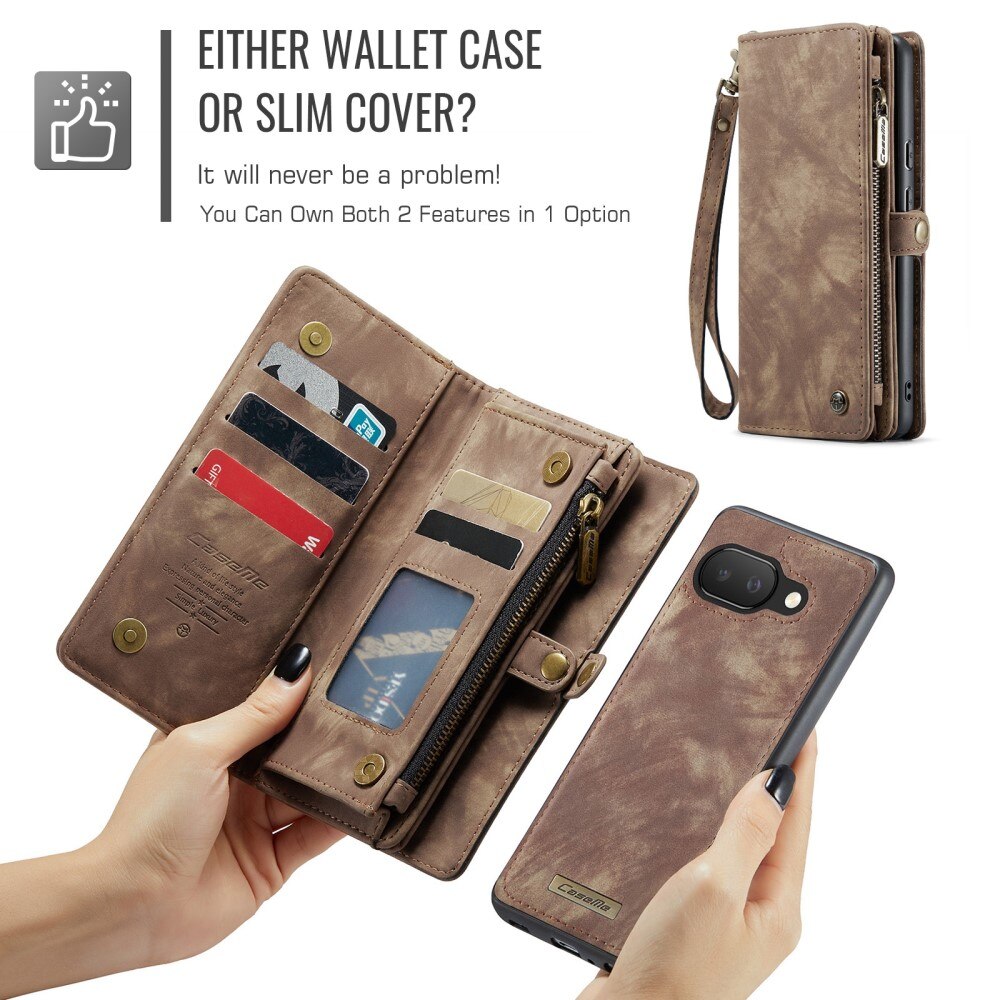 Étui portefeuille multi-cartes Google Pixel 9a, Marron