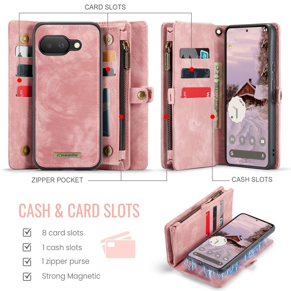 Étui portefeuille multi-cartes Google Pixel 9a, Rose