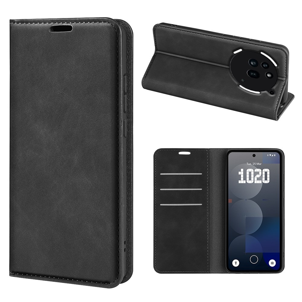 Coque portefeuille mince Nothing Phone 3a Pro, Noir
