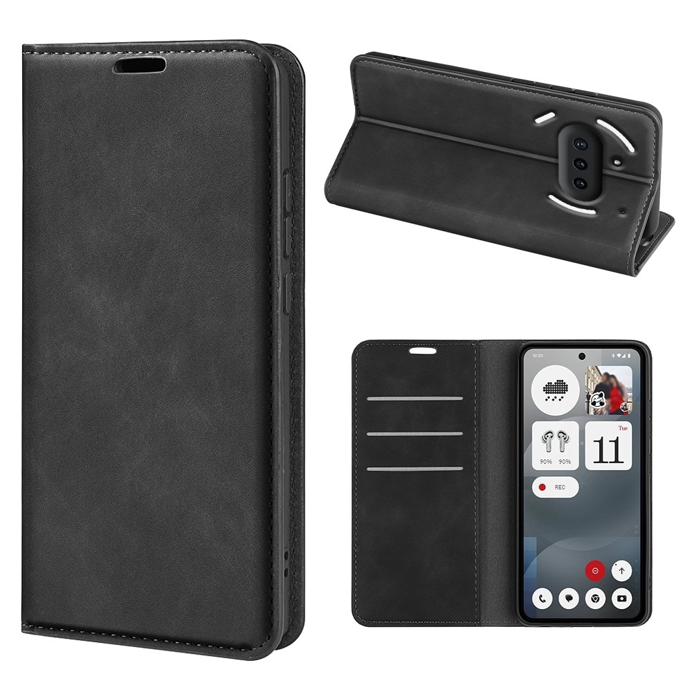 Coque portefeuille mince Nothing Phone 3a, Noir