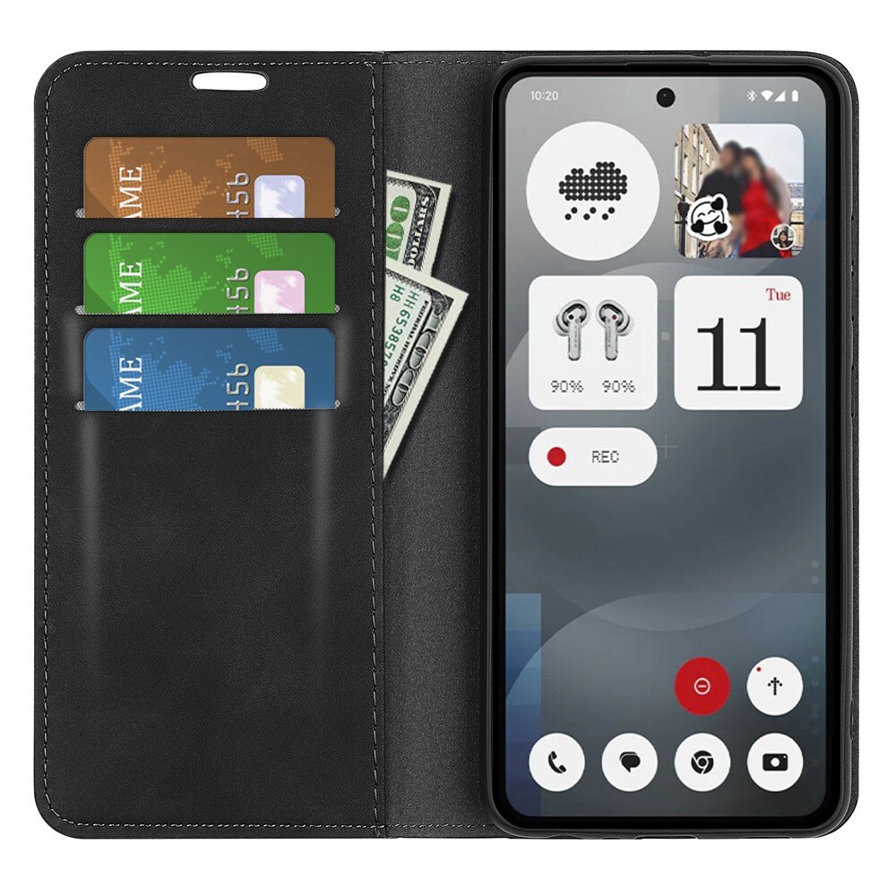 Coque portefeuille mince Nothing Phone 3a, Noir