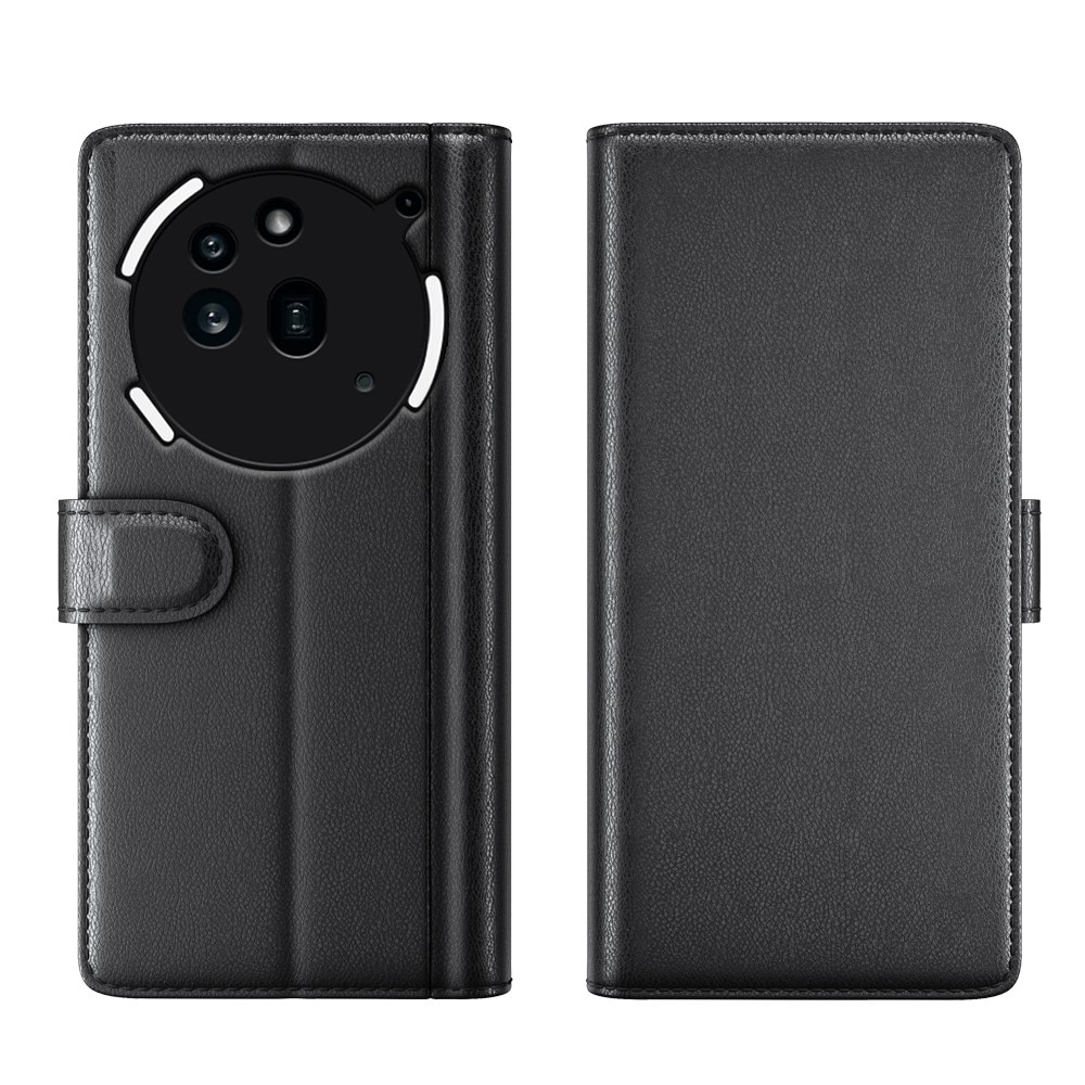 Étui en cuir veritable Nothing Phone 3a Pro, Noir
