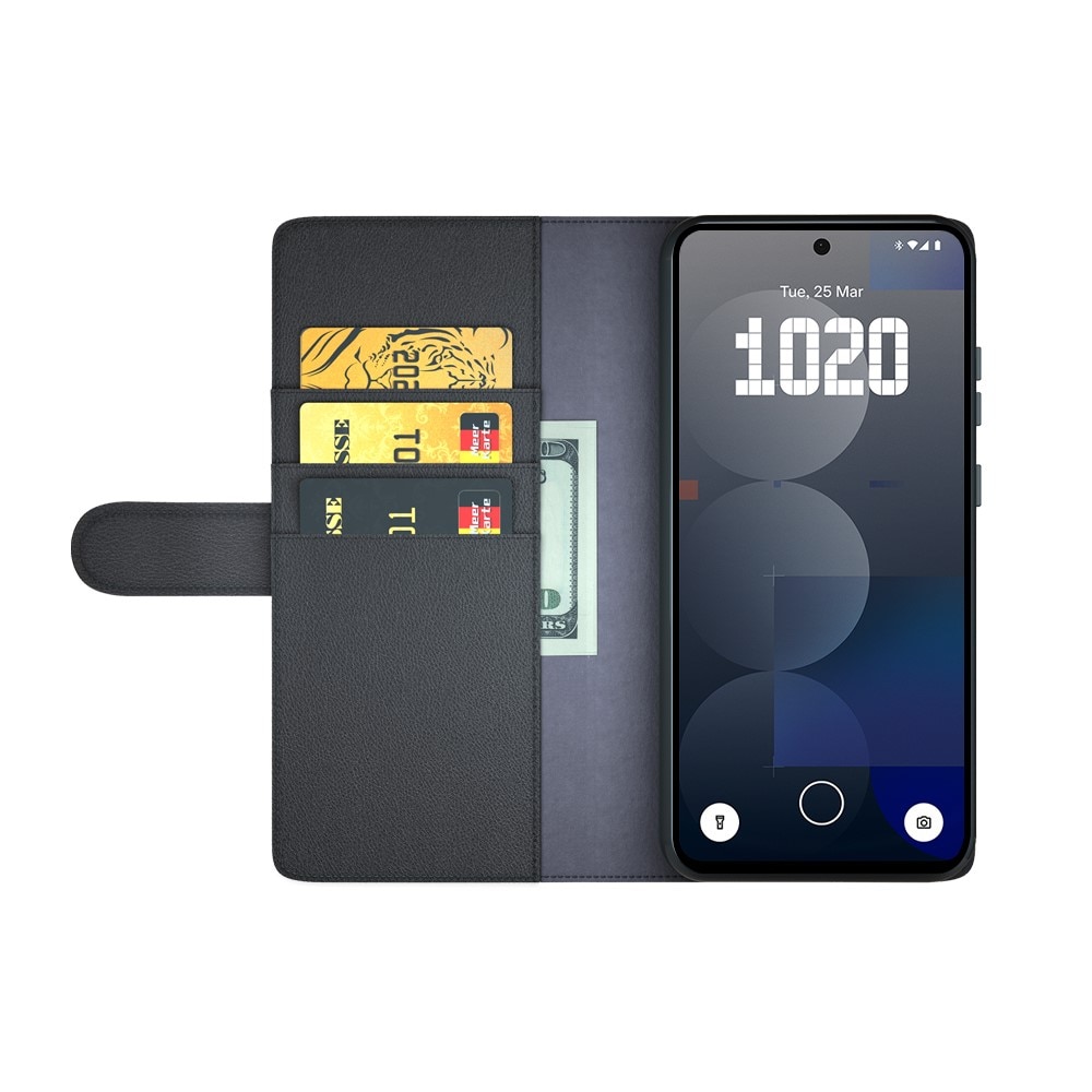 Étui en cuir veritable Nothing Phone 3a Pro, Noir