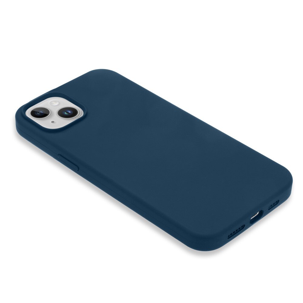 Coque en silicone iPhone 14, bleu