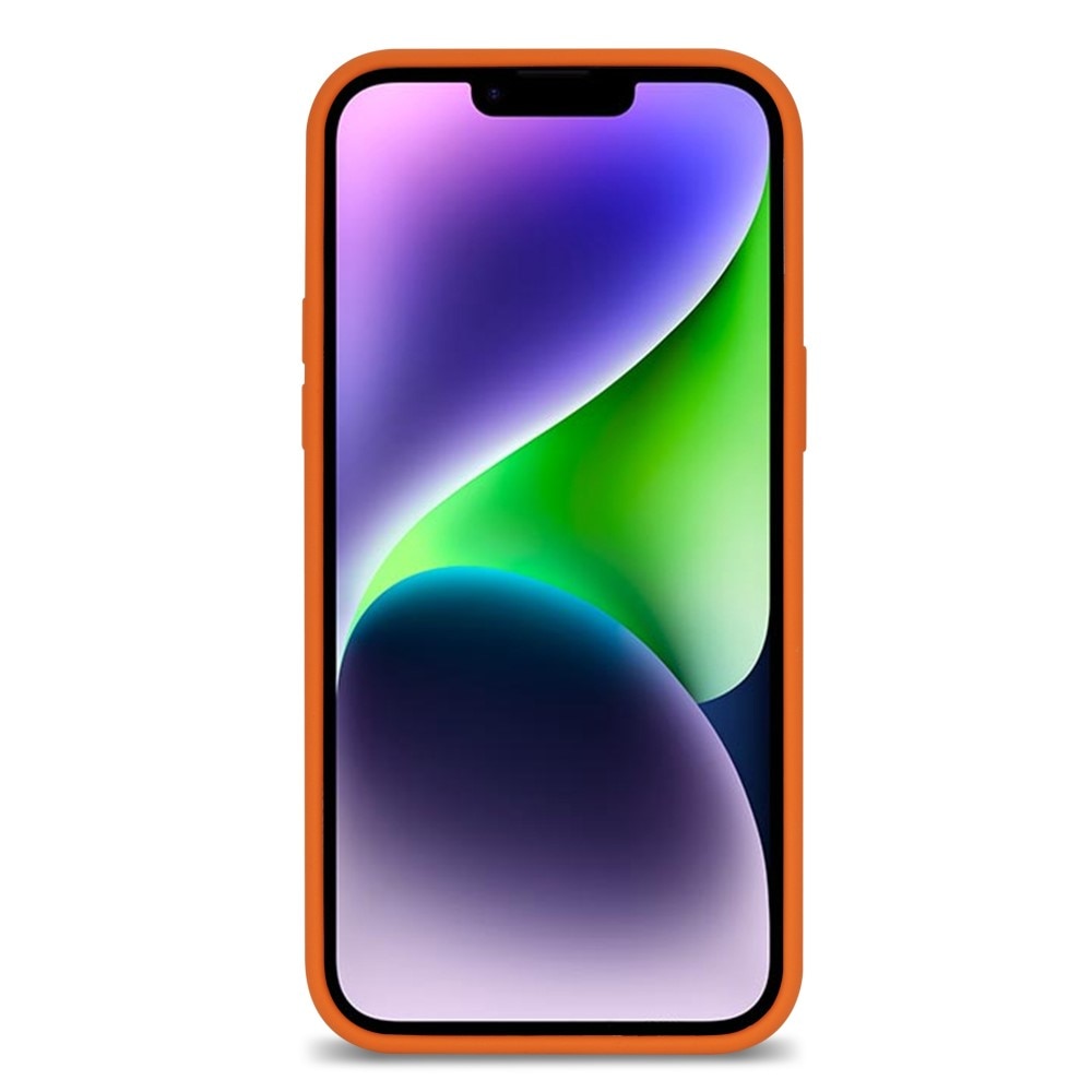 Coque en silicone iPhone 14, orange