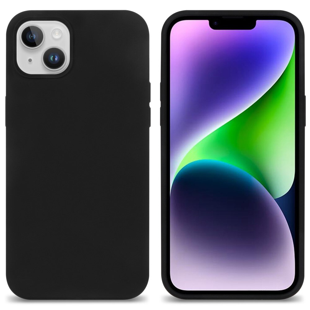 Coque en silicone iPhone 14 Plus, noir