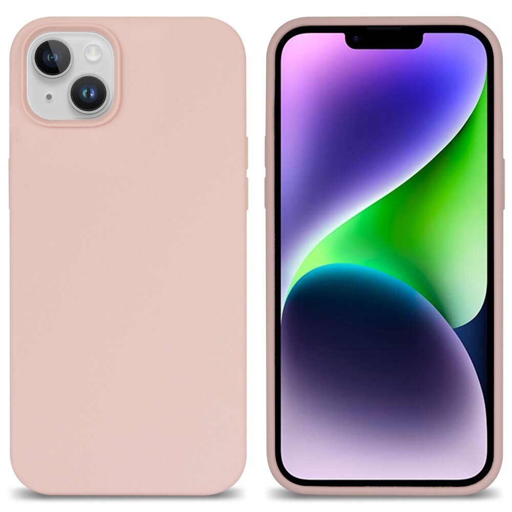 Coque en silicone iPhone 14 Plus, rose