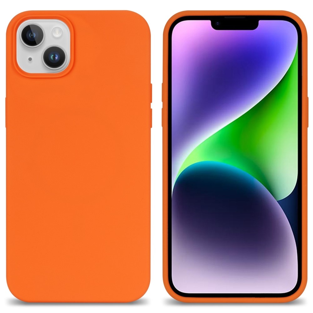 Coque en silicone iPhone 14 Plus, orange