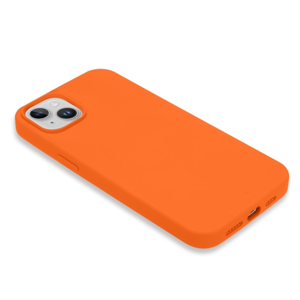 Coque en silicone iPhone 14 Plus, orange