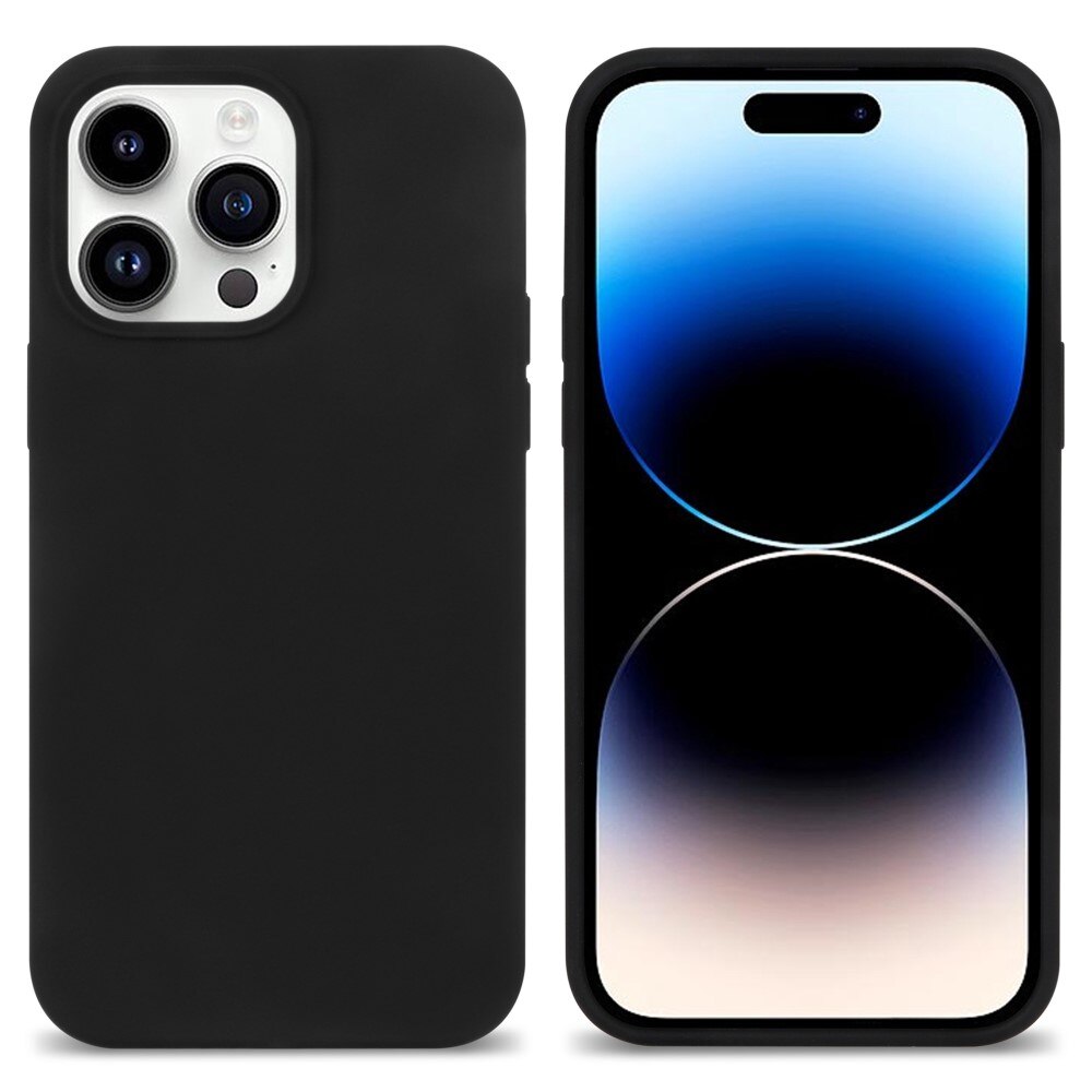 Coque en silicone iPhone 14 Pro, noir