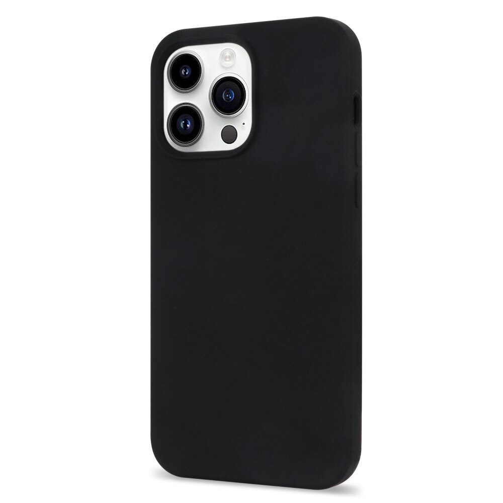 Coque en silicone iPhone 14 Pro, noir