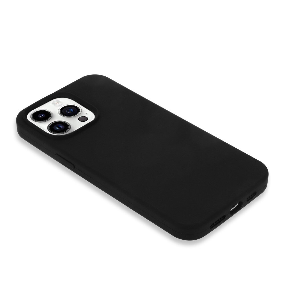 Coque en silicone iPhone 14 Pro, noir