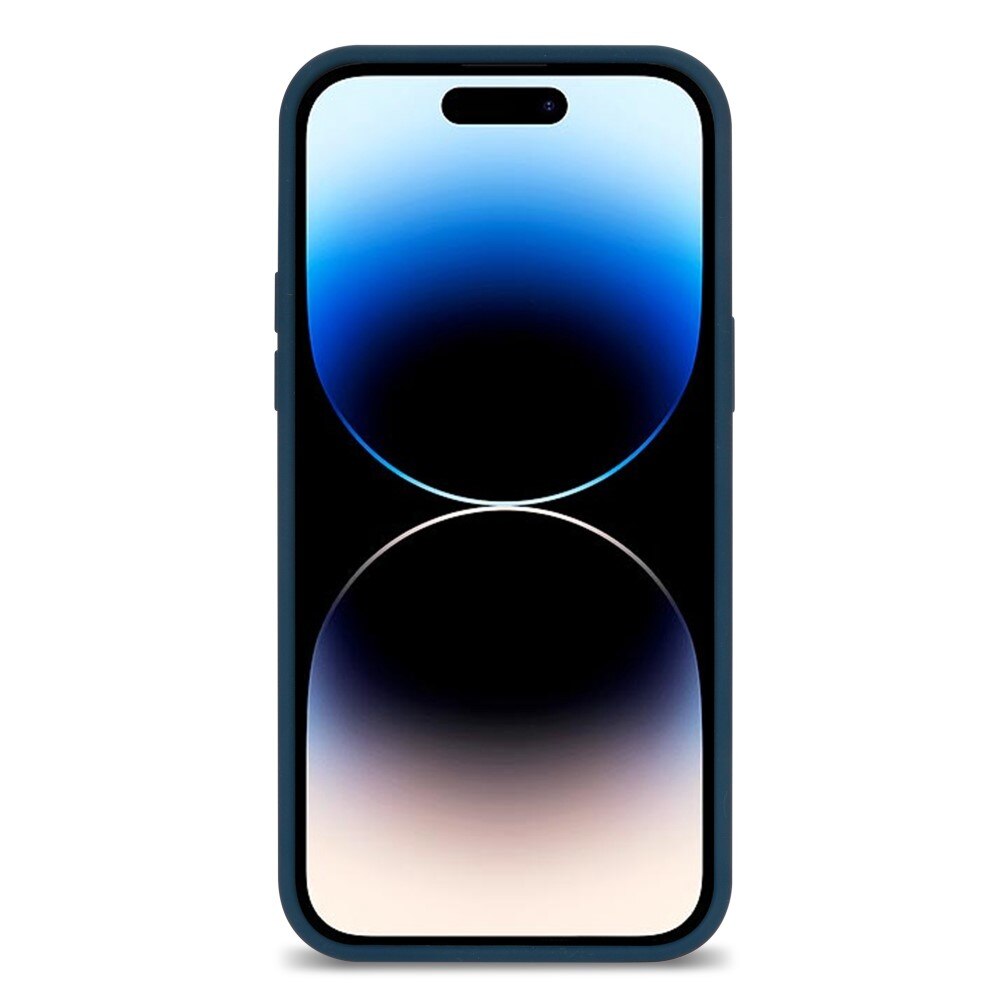 Coque en silicone iPhone 14 Pro, bleu