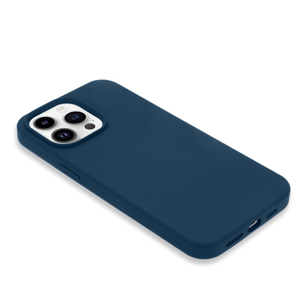 Coque en silicone iPhone 14 Pro, bleu