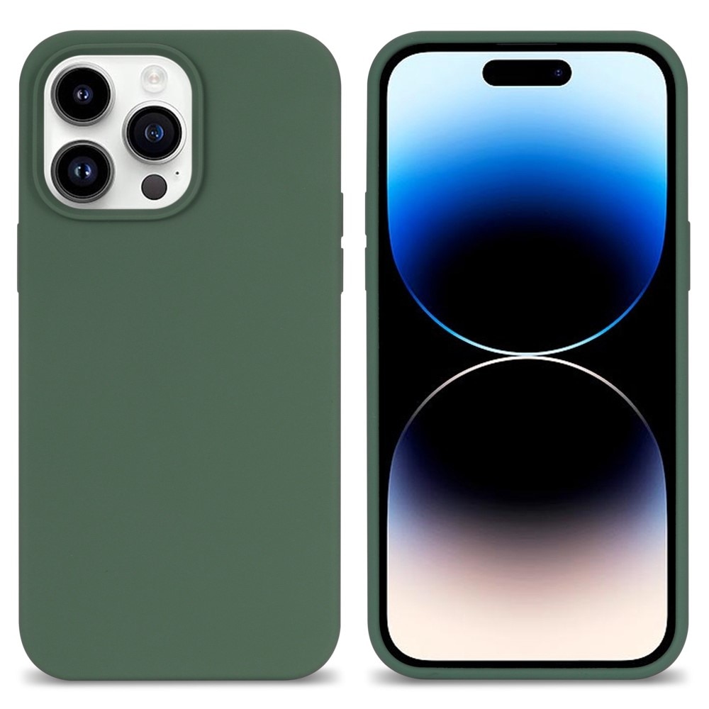 Coque en silicone iPhone 14 Pro, vert