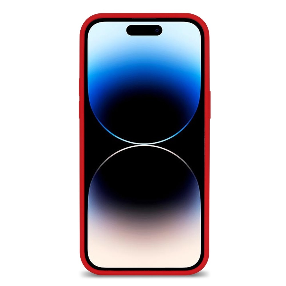 Coque en silicone iPhone 14 Pro, rouge