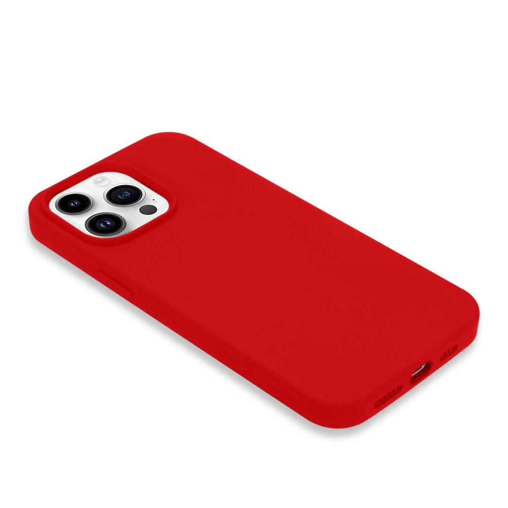 Coque en silicone iPhone 14 Pro, rouge