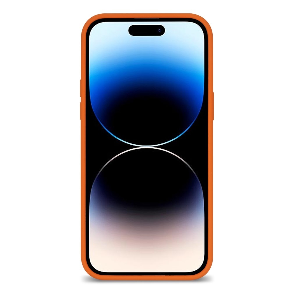 Coque en silicone iPhone 14 Pro, orange