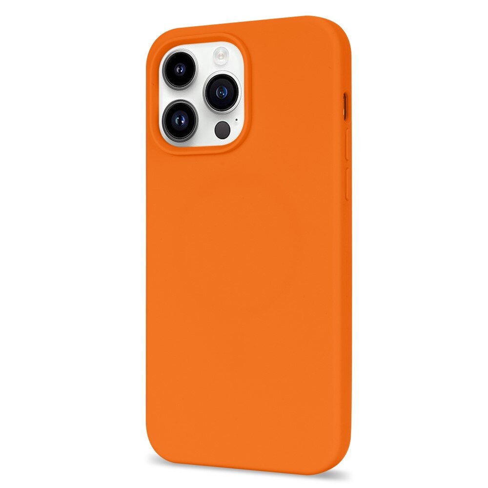 Coque en silicone iPhone 14 Pro, orange