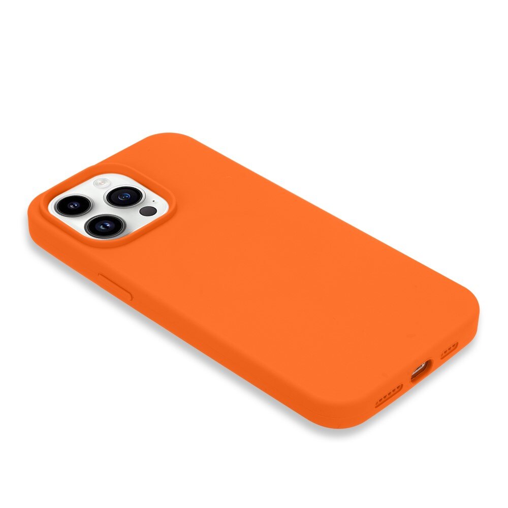 Coque en silicone iPhone 14 Pro, orange