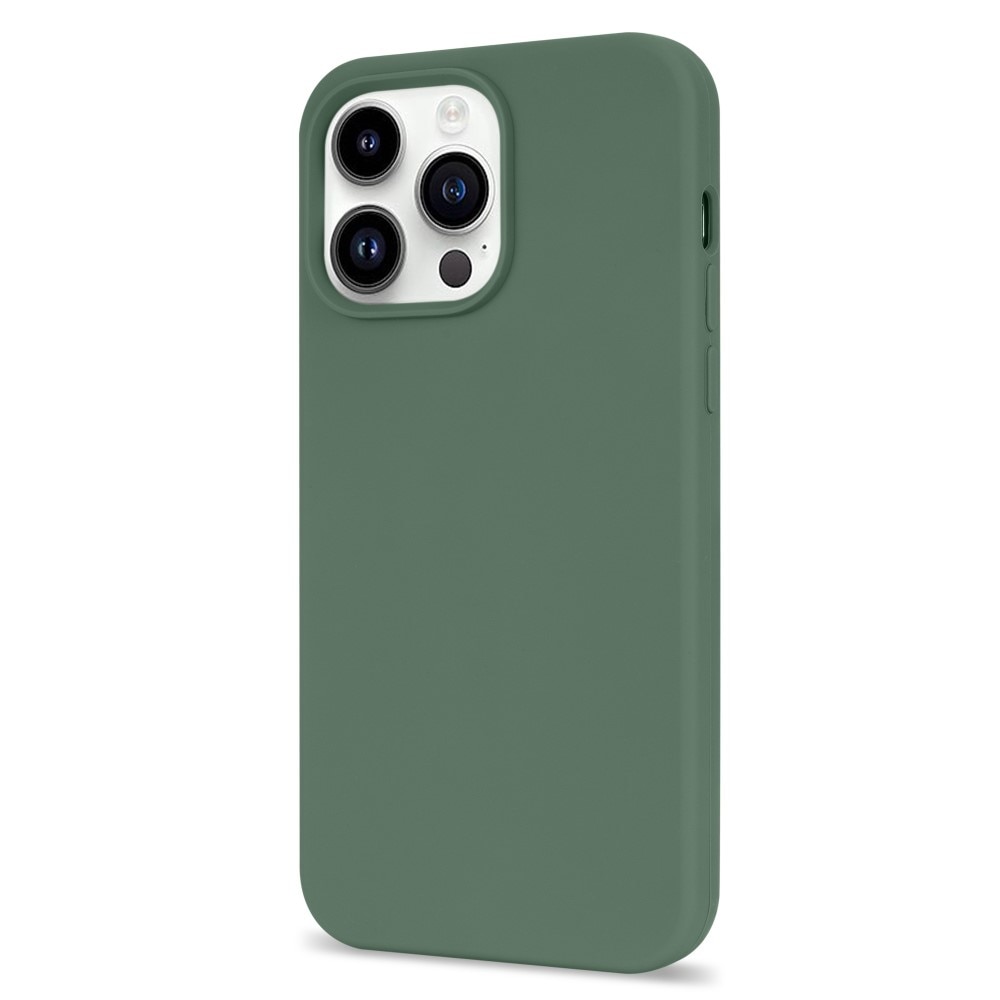 Coque en silicone iPhone 14 Pro Max, vert