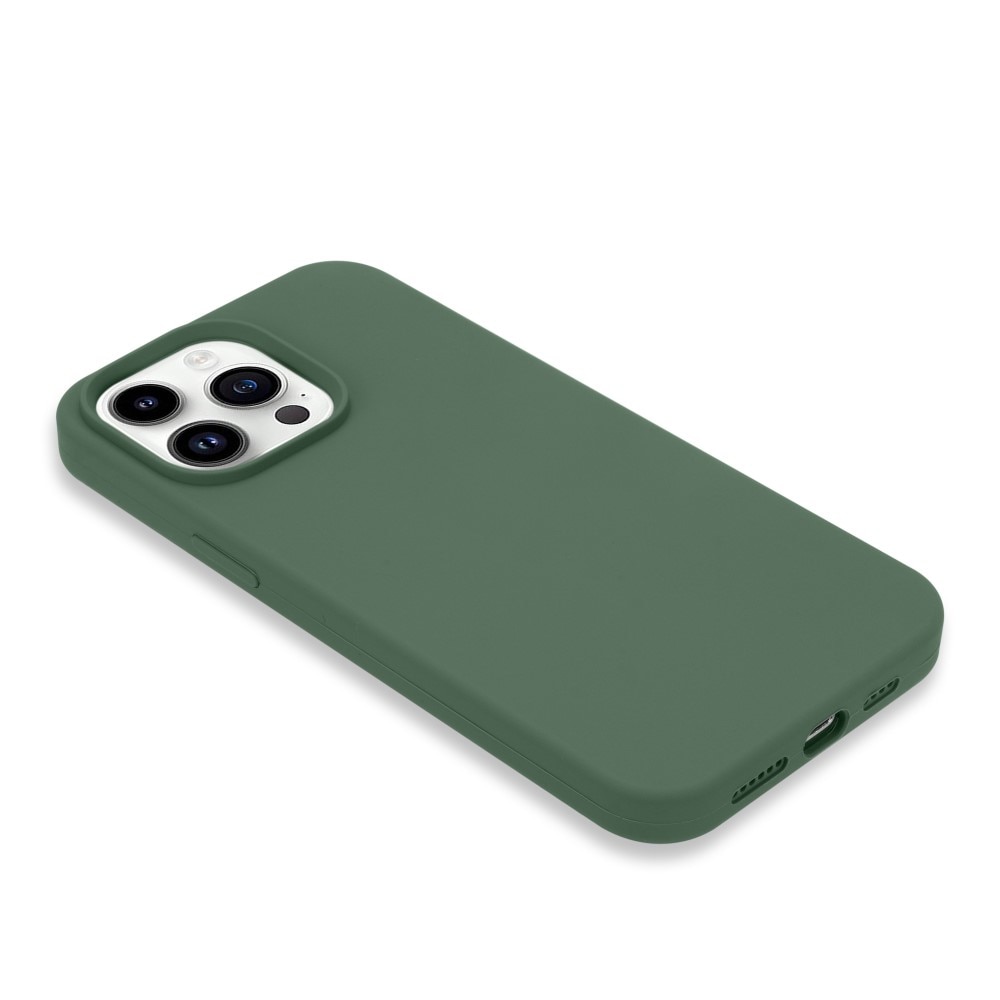 Coque en silicone iPhone 14 Pro Max, vert