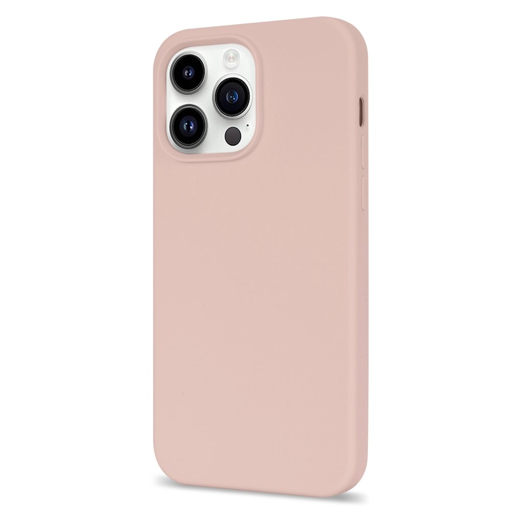 Coque en silicone iPhone 14 Pro Max, rose