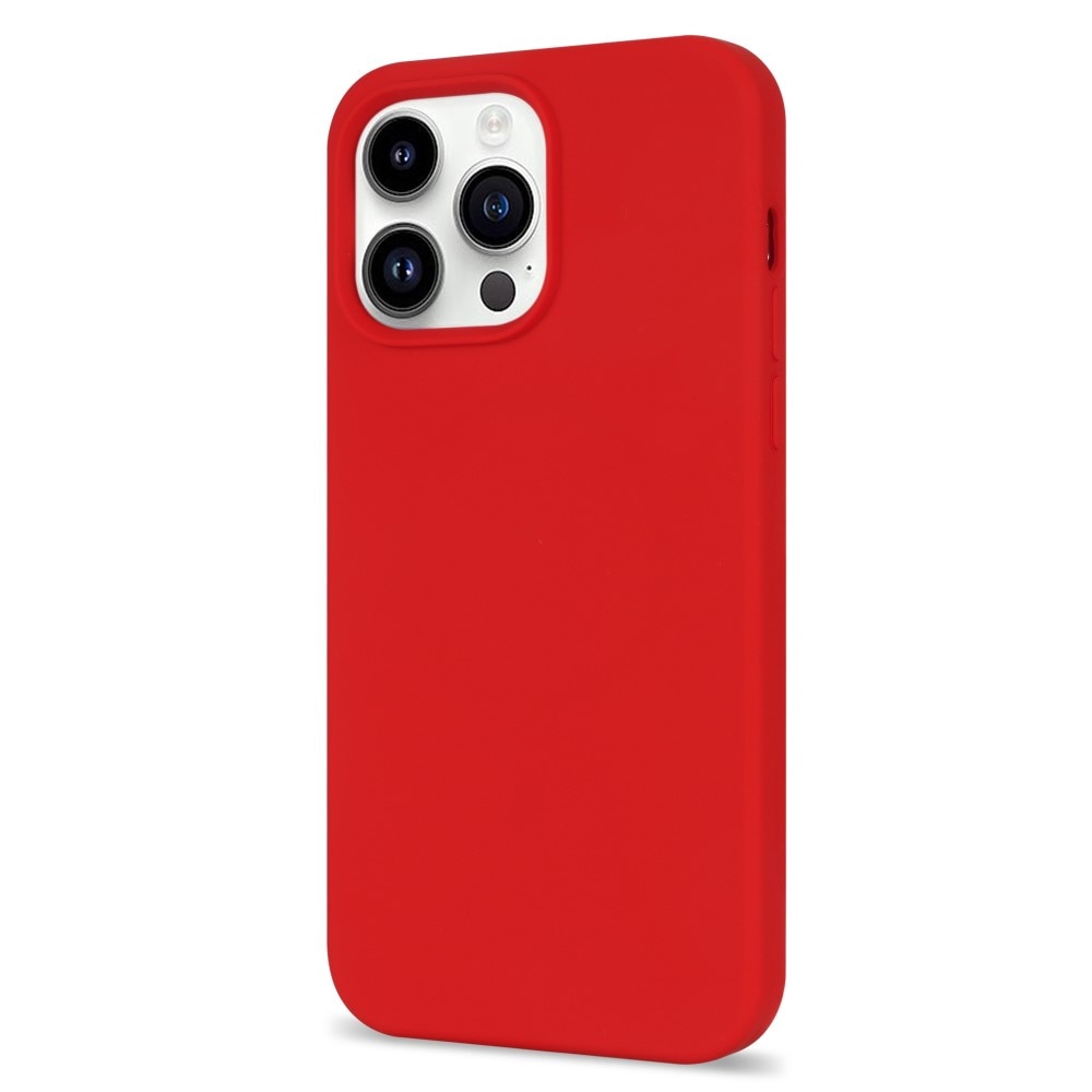Coque en silicone iPhone 14 Pro Max, rouge