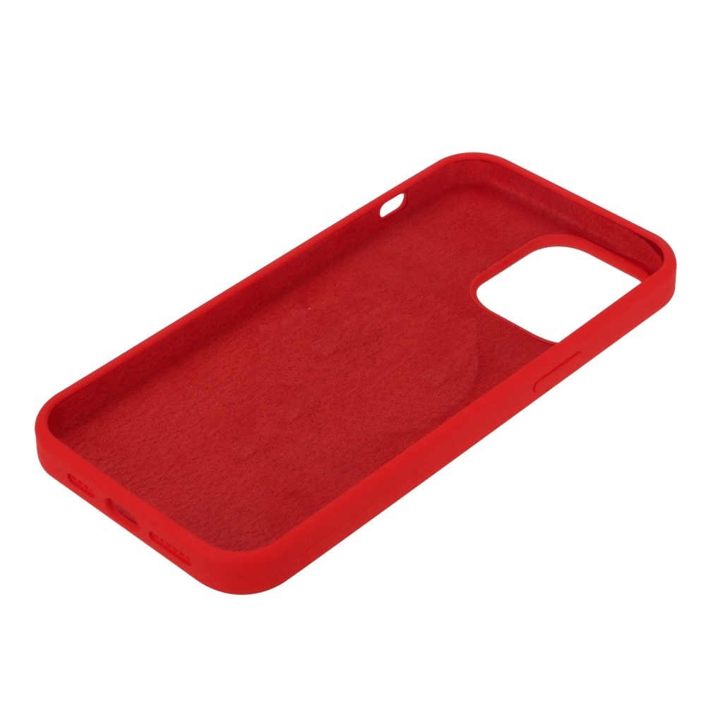Coque en silicone iPhone 14 Pro Max, rouge