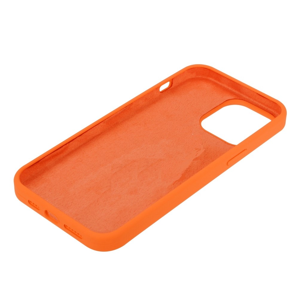 Coque en silicone iPhone 14 Pro Max, orange