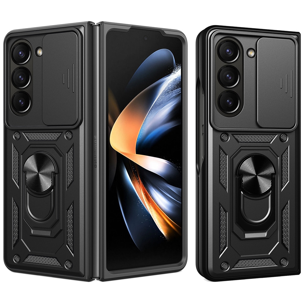 Coque Hybride Ring avec Protège Caméra Samsung Galaxy Z Fold 7, noir