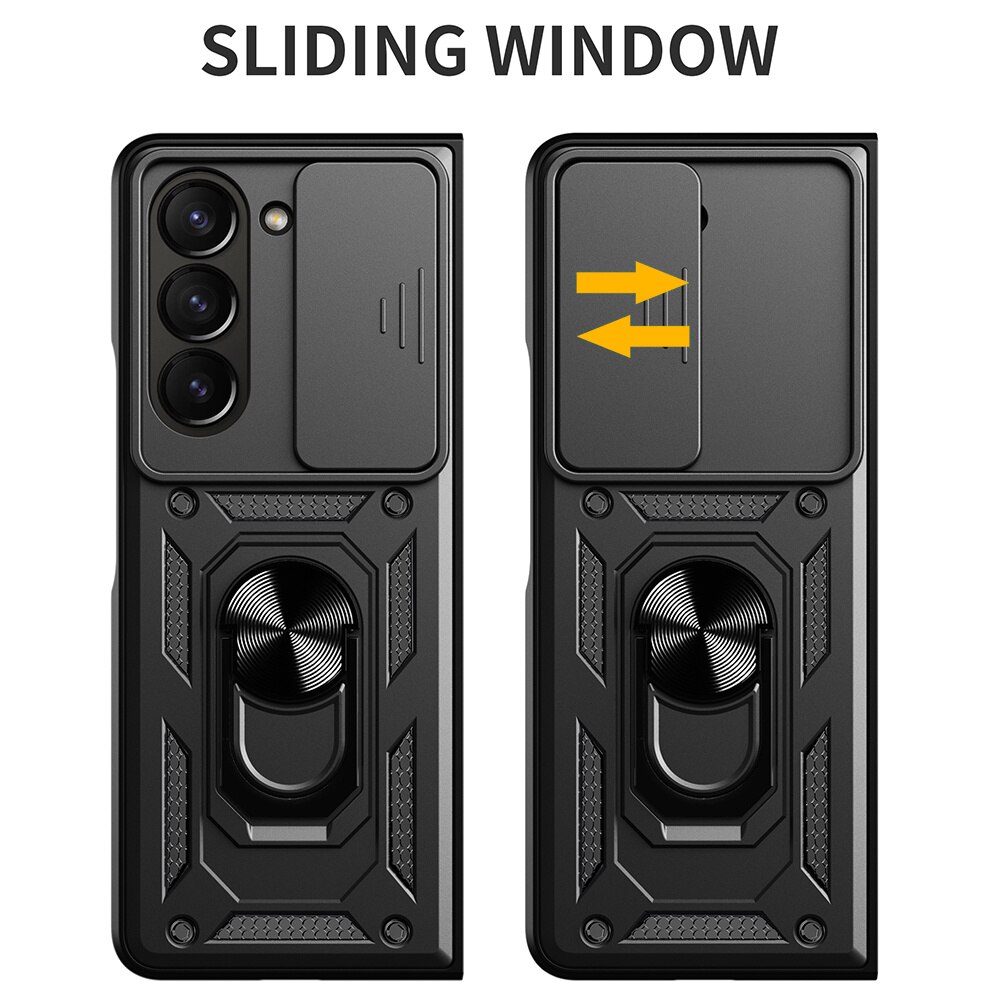 Coque Hybride Ring avec Protège Caméra Samsung Galaxy Z Fold 7, noir