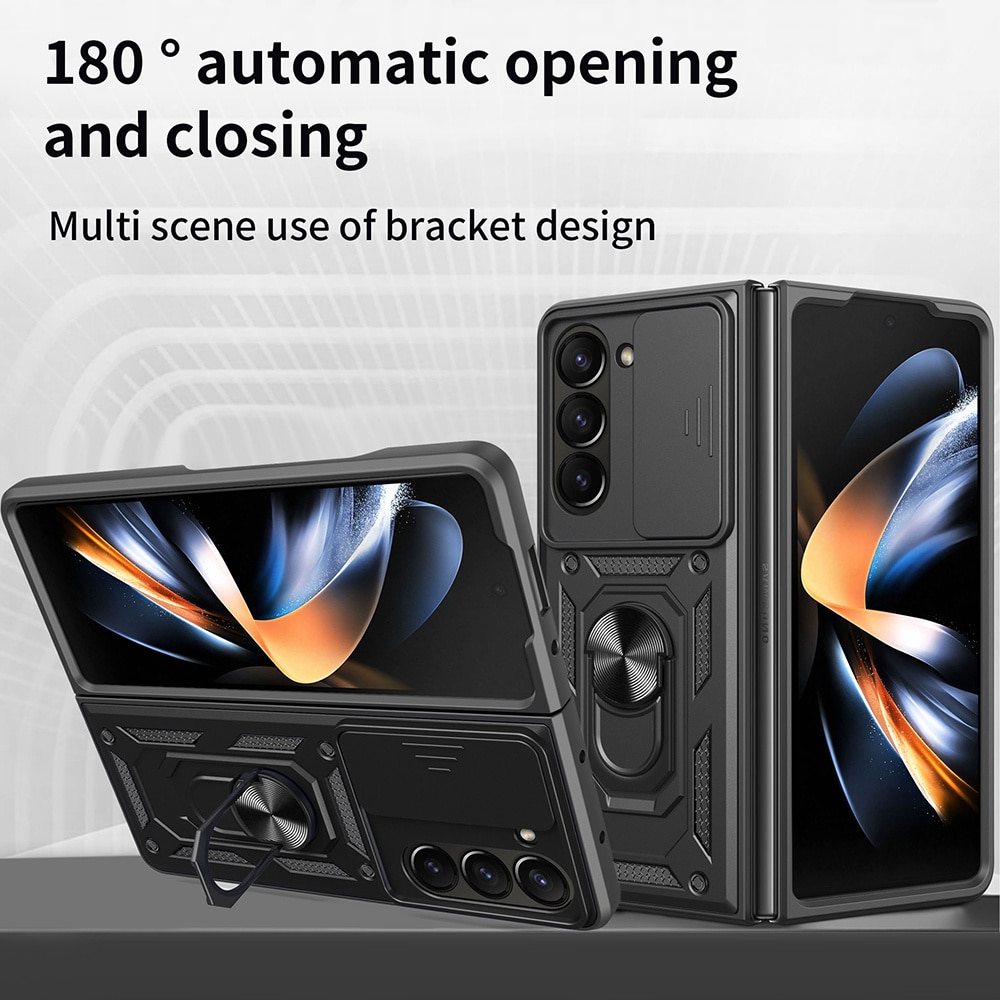 Coque Hybride Ring avec Protège Caméra Samsung Galaxy Z Fold 7, noir