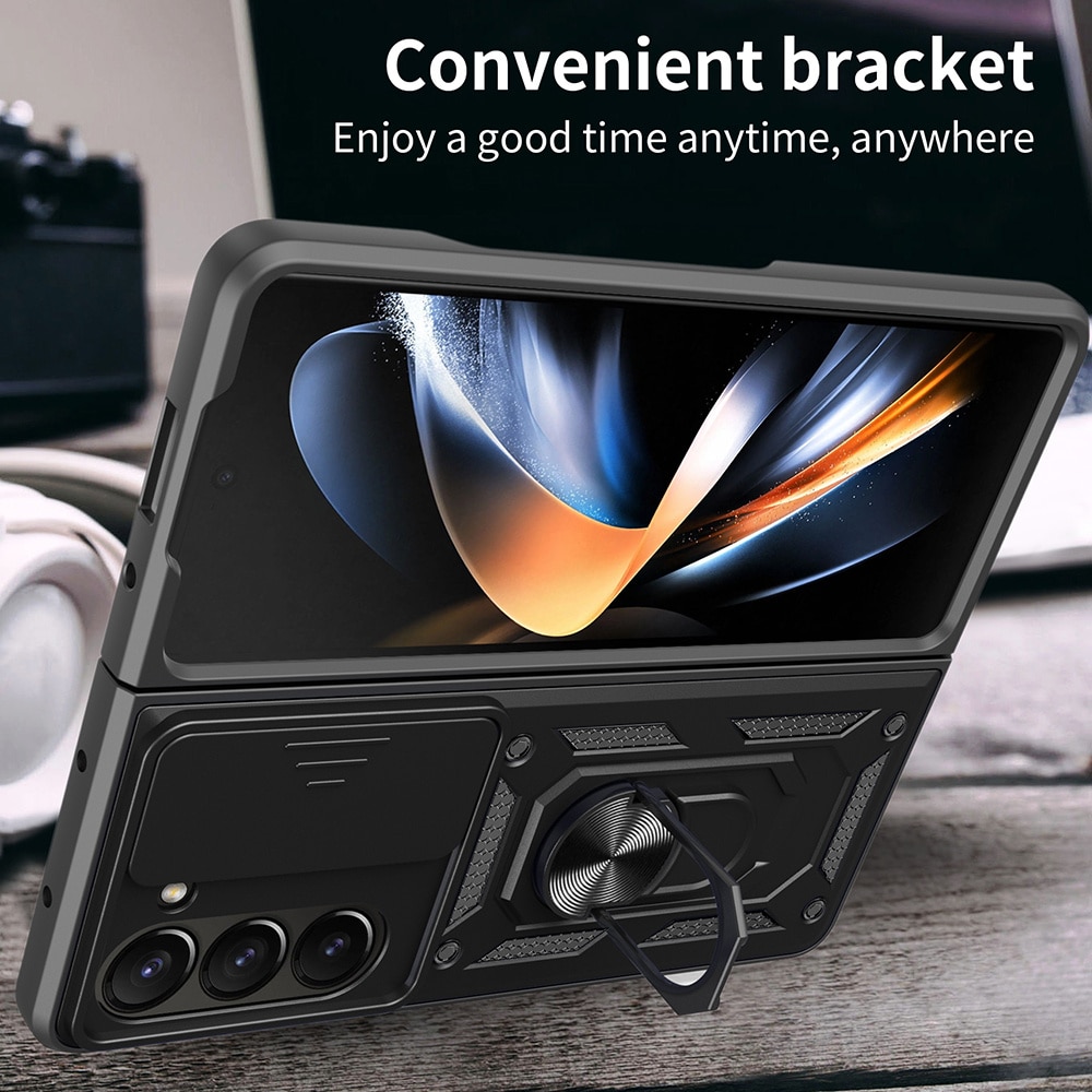 Coque Hybride Ring avec Protège Caméra Samsung Galaxy Z Fold 7, noir