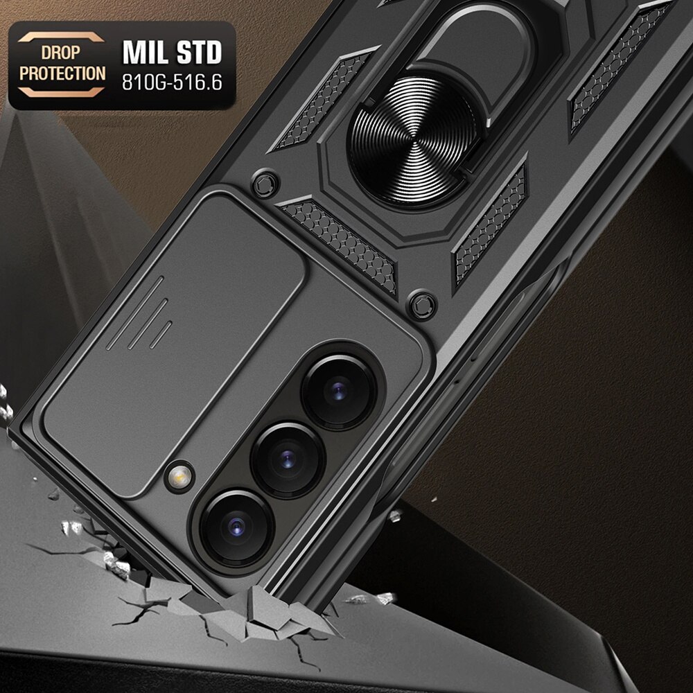 Coque Hybride Ring avec Protège Caméra Samsung Galaxy Z Fold 7, noir
