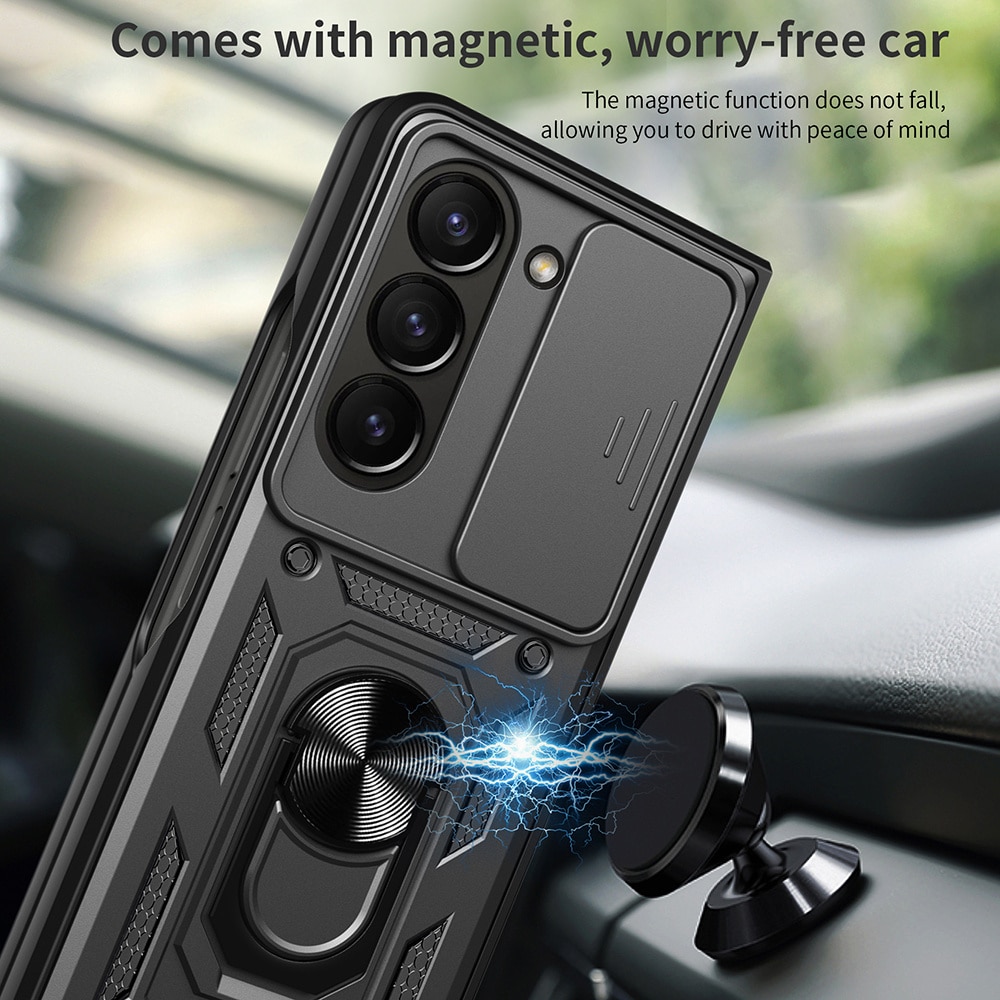 Coque Hybride Ring avec Protège Caméra Samsung Galaxy Z Fold 7, noir