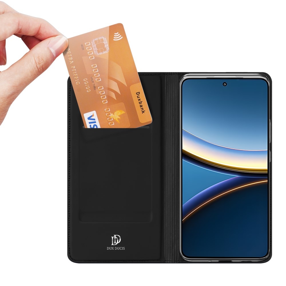 Étui portefeuille Skin Pro Series Xiaomi Poco F7 Pro, Noir