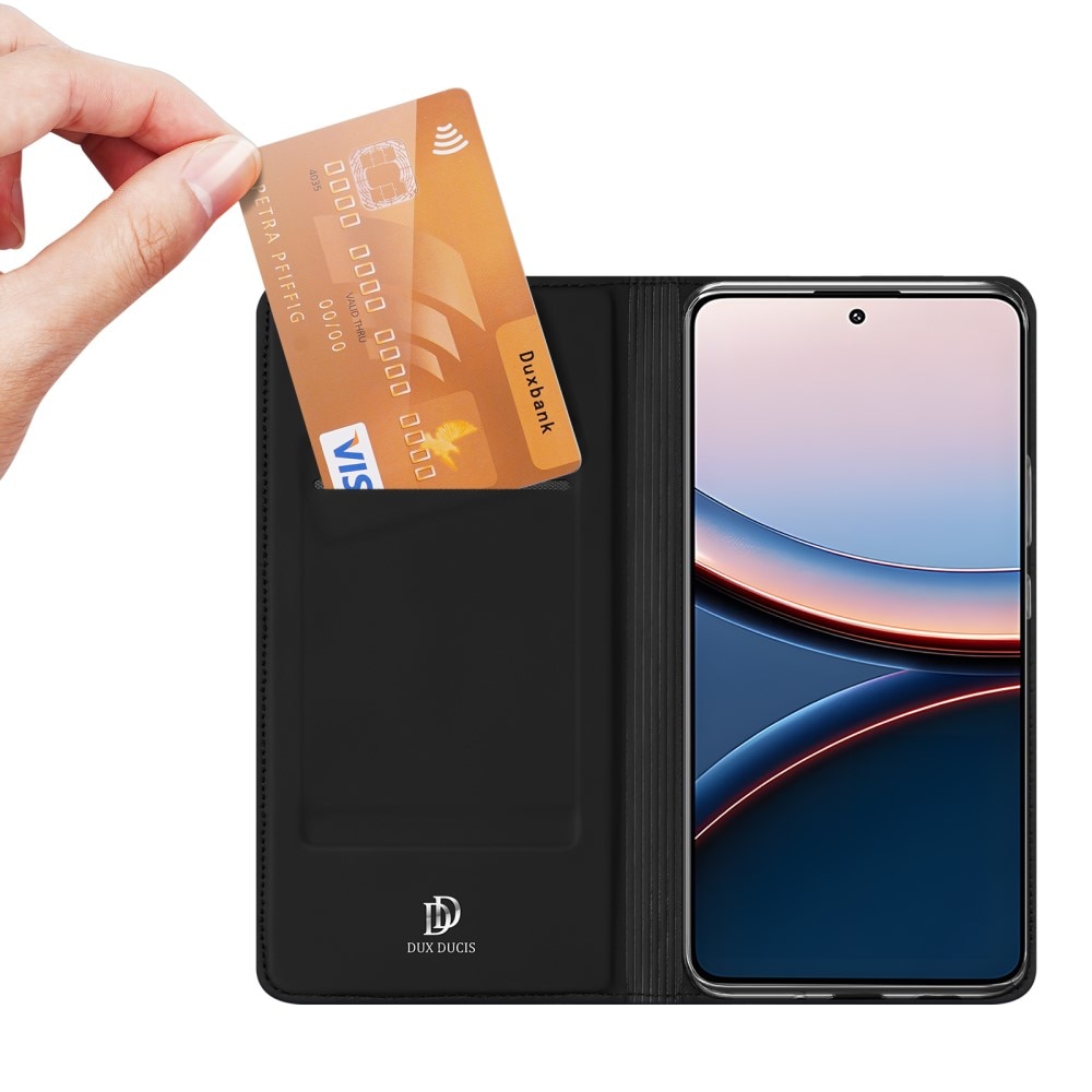 Étui portefeuille Skin Pro Series Xiaomi Poco F7 Ultra, Noir