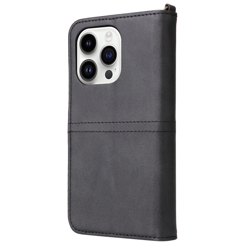 Magnet Leather Wallet iPhone 14 Pro Noir