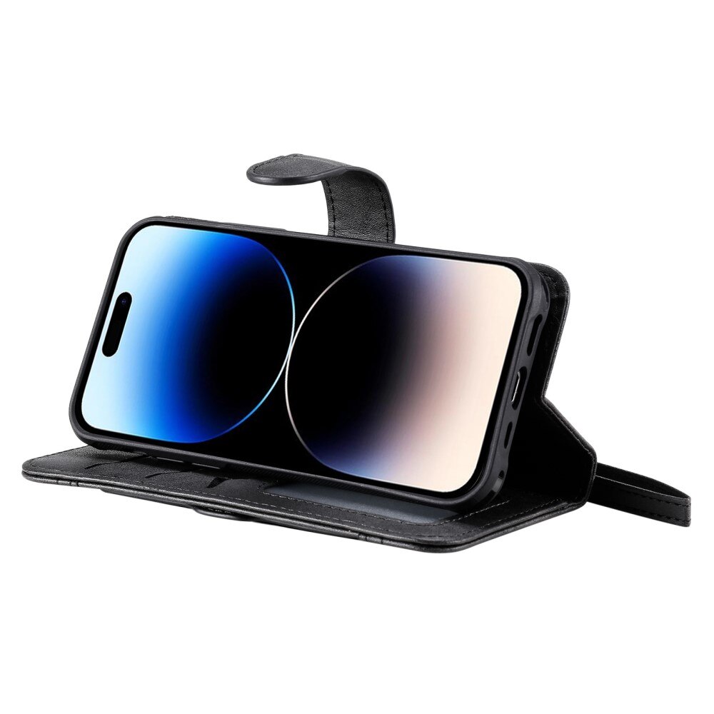 Magnet Leather Wallet iPhone 14 Pro Noir