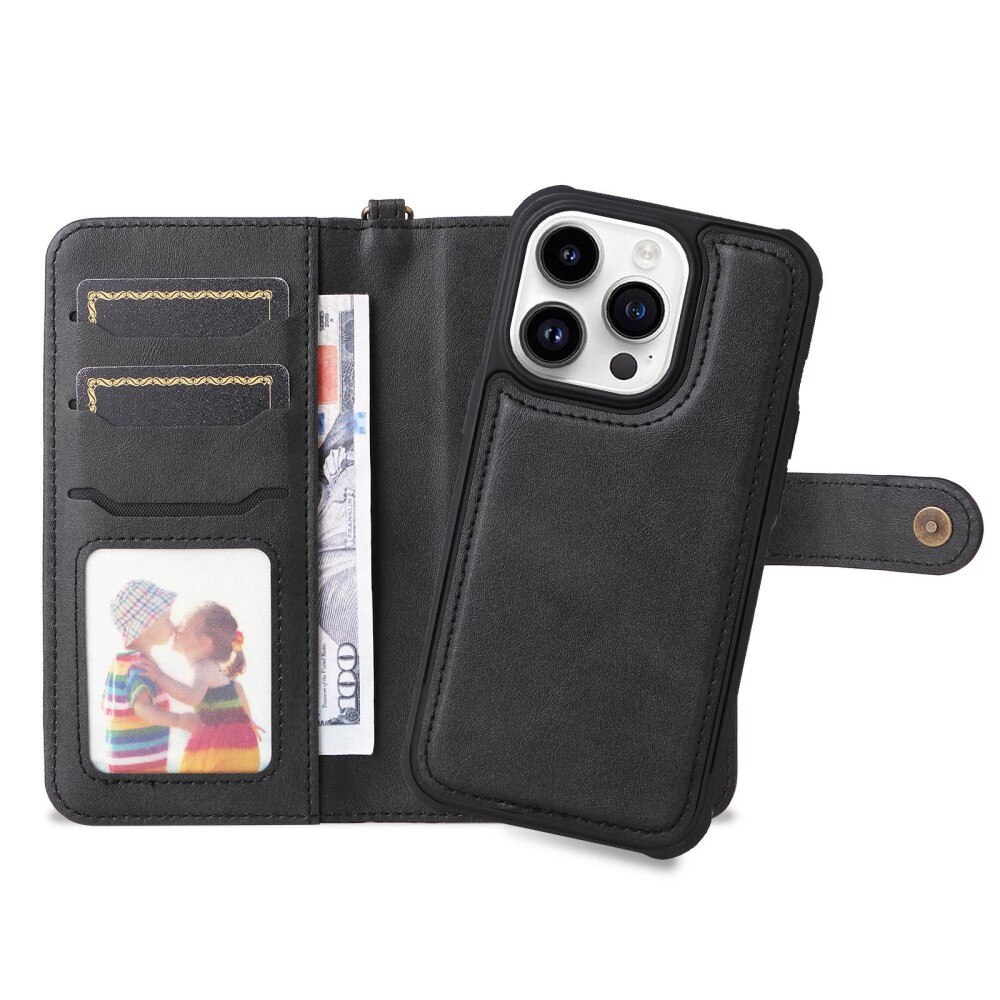 Magnet Leather Wallet iPhone 14 Pro Noir