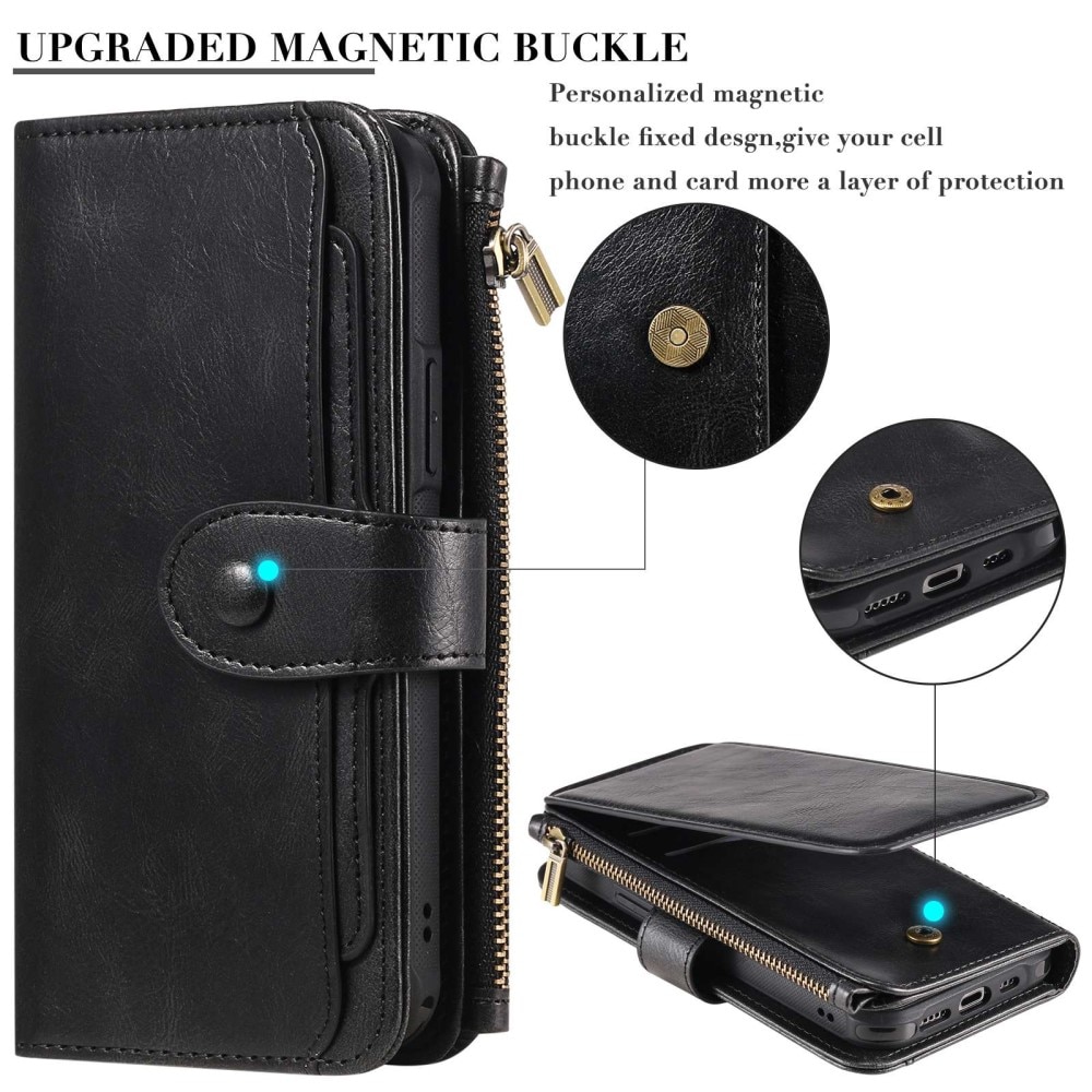 Magnet Leather Multi Wallet iPhone 14 Pro Max Noir