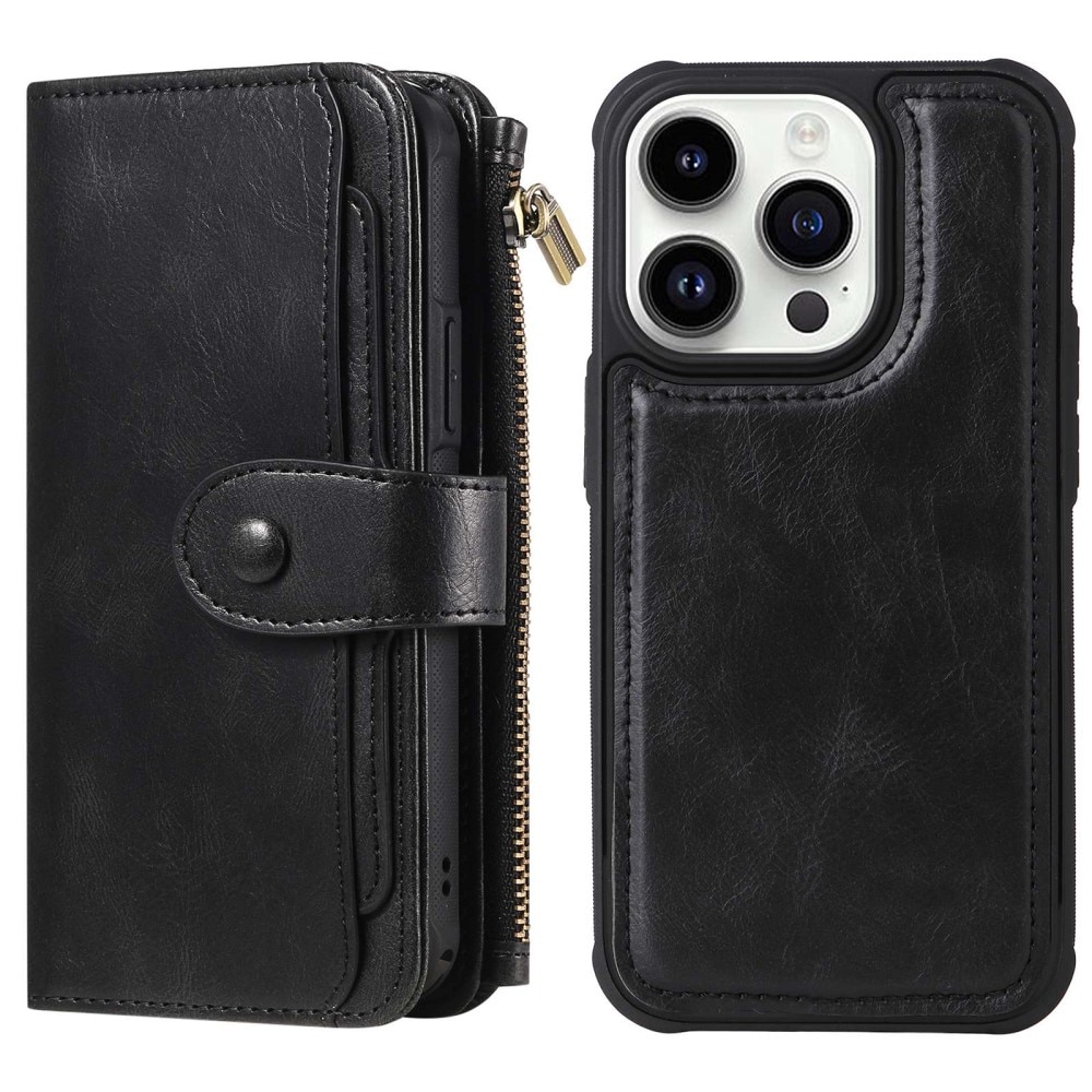 Magnet Leather Multi Wallet iPhone 14 Pro Noir