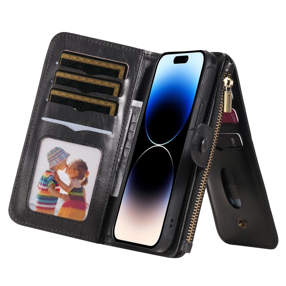 Magnet Leather Multi Wallet iPhone 14 Pro Noir