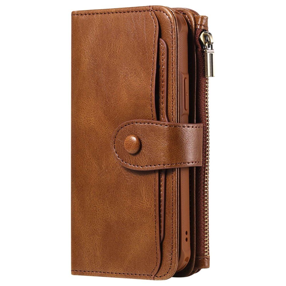 Magnet Leather Multi Wallet iPhone 14 Pro Marron