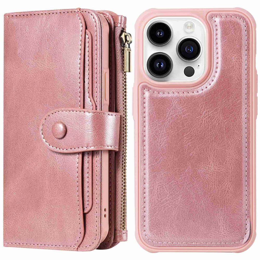 Magnet Leather Multi Wallet iPhone 14 Pro Rose