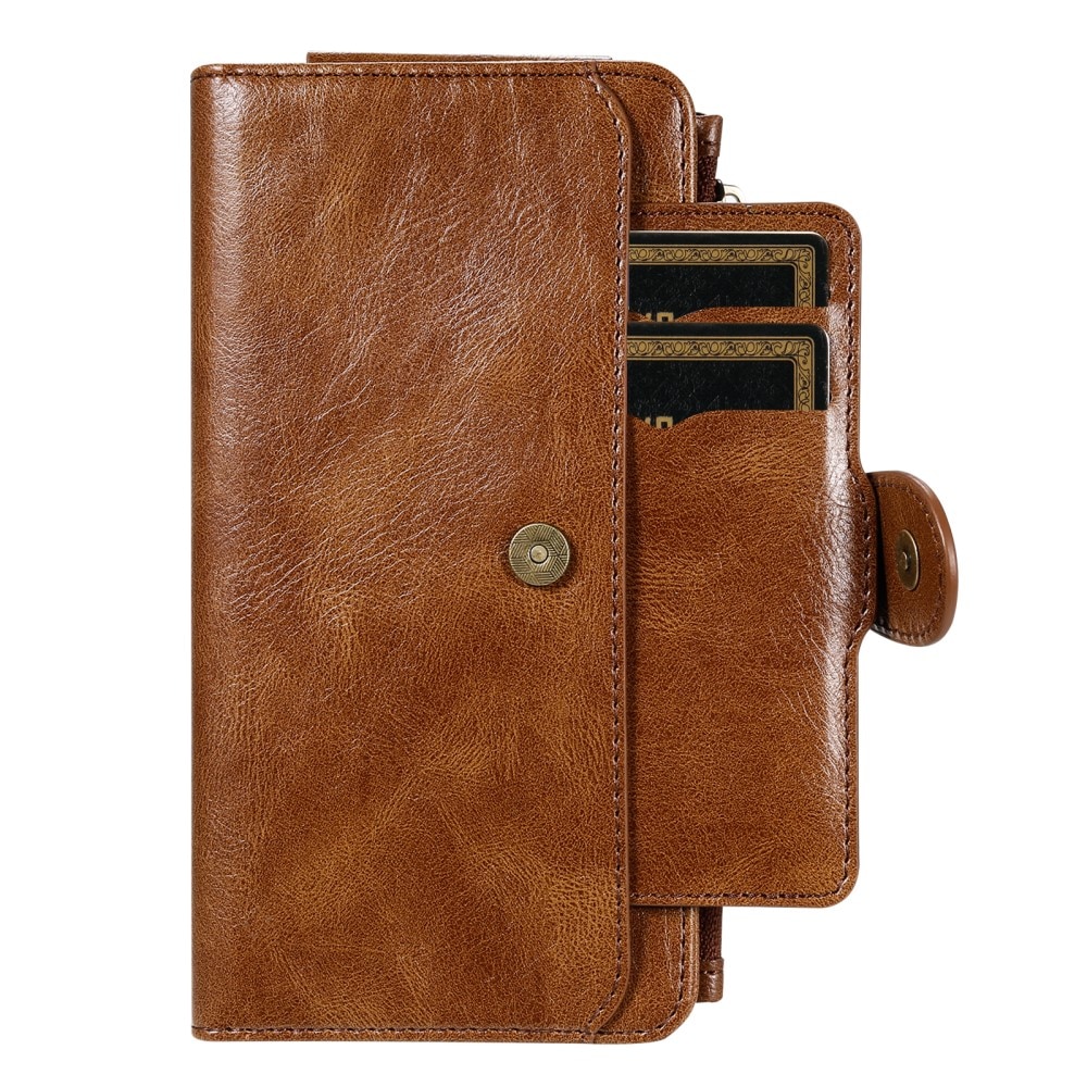 Magnet Leather Multi Wallet iPhone 16e, Marron
